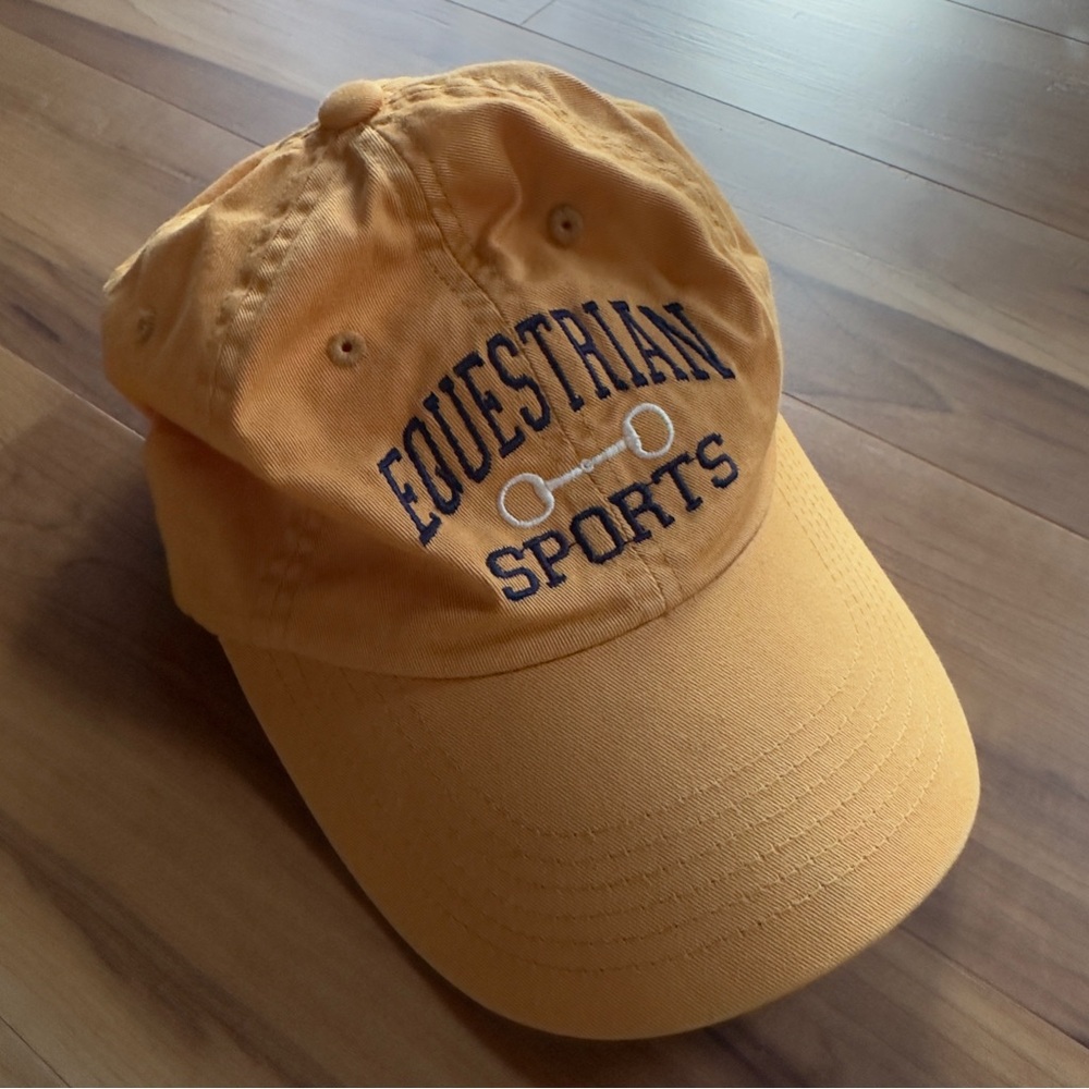Equestrian Sports Embroidered Baseball Cap - Mustard Yellow